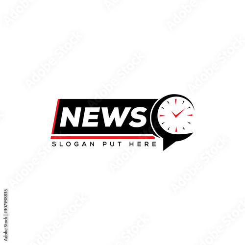 Creative and modern letter news clock or watch logo design template vector eps