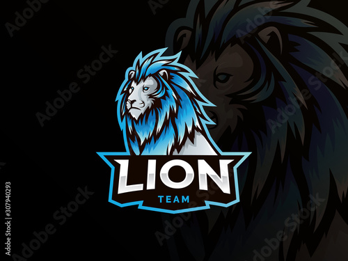 Lion mascot sport style logo