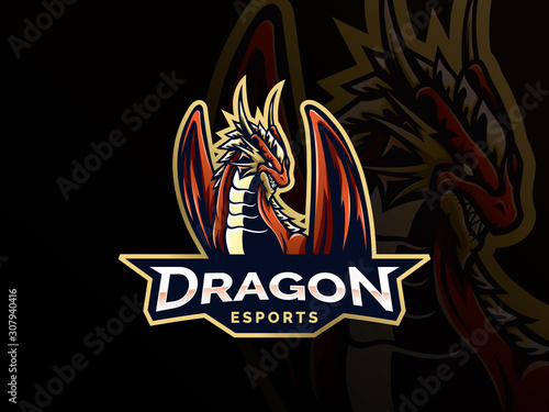 Dragon vector logo template