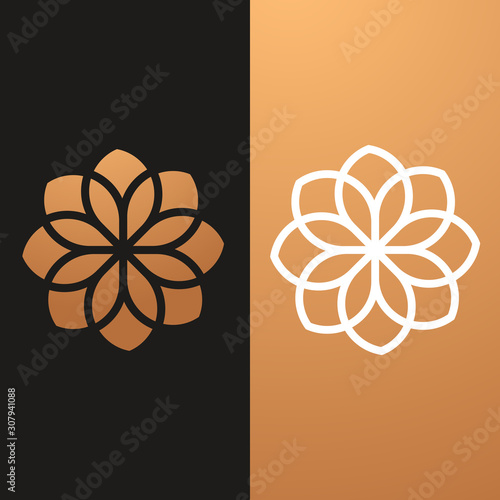 Modern Geometric Flower Logo Design, Luxury Geometric, Flower Icon Geometric Symbol Creative Illustration