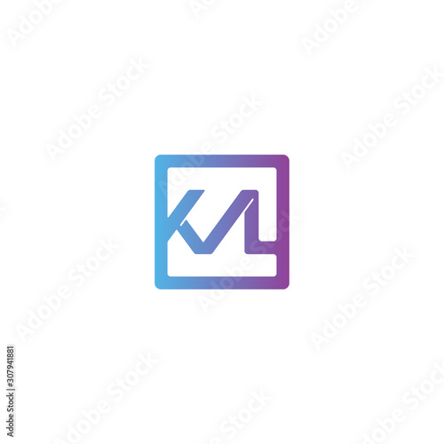 Free Download Combination of initial letter KVL and checklist logo design colorful - GFXLoad