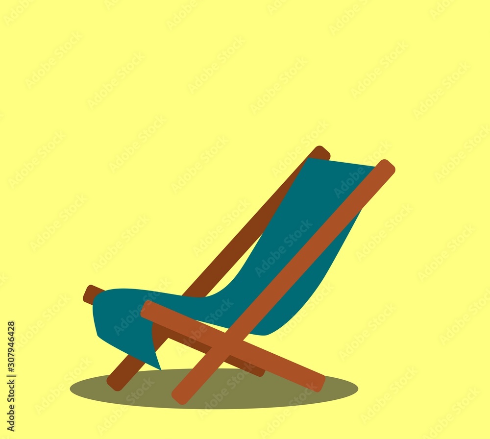 Modern beach chair. Vector illustration in cartoon style, Modern beach chair. Vector illustration in cartoon style,