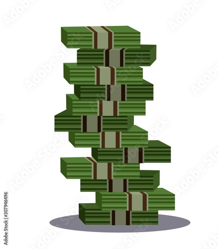 money stack vector illustration. isolated. Vector illustration in cartoon style,