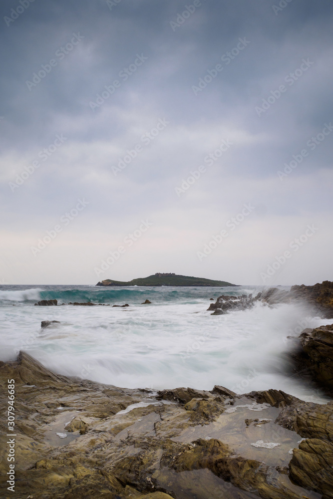 Waves breaking on rocks, Tlantic Ocean, Portugal