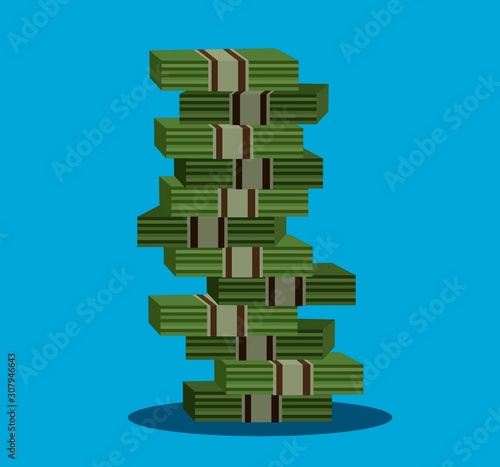 money stack vector illustration. isolated. Vector illustration in cartoon style,