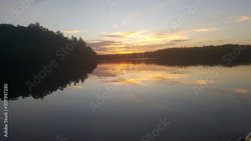 sunset over lake