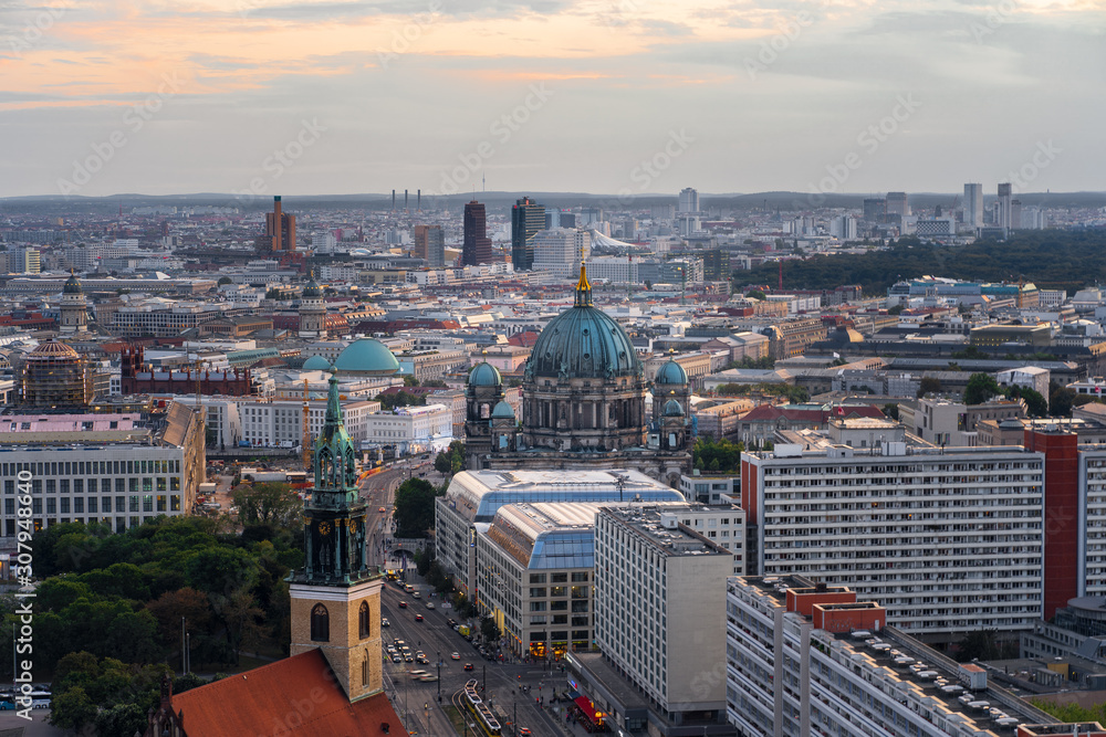 Berlin Skyline City Panorama with the Berliner Dom