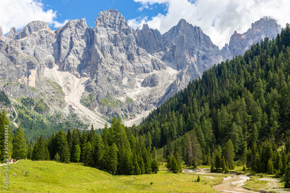 The Val veneggia and the Pale di San Martino a wonderful place of the Dolomites, Italy