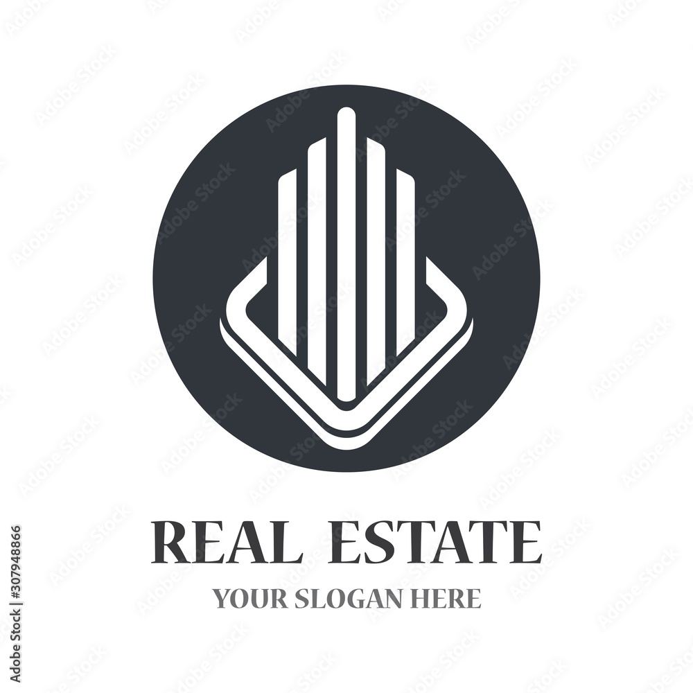 Real estate logo vector icon