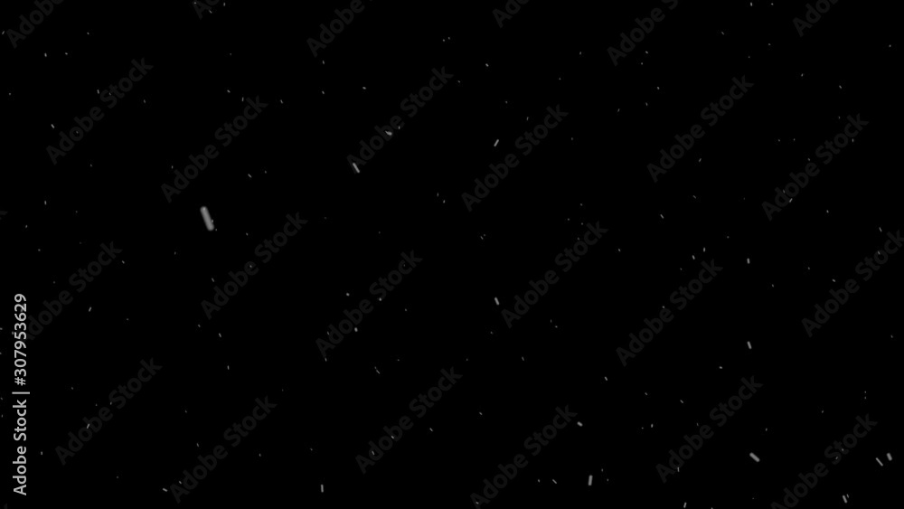 Loop-able Falling Snow On Black Background Overlay