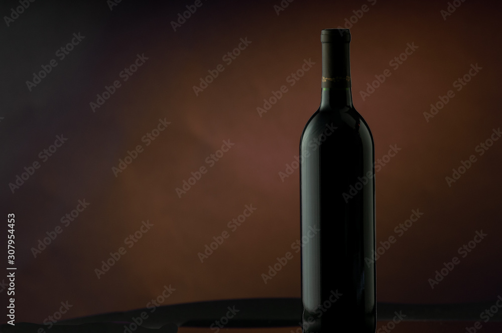 A generic wine bottle on a plain background
