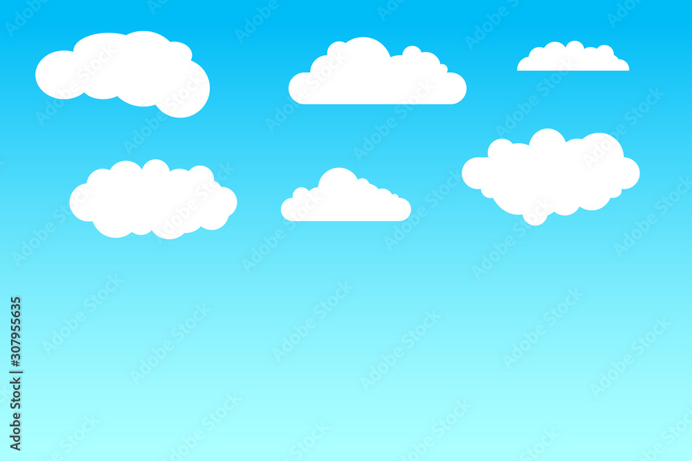 Illustration of blue sky and white clouds