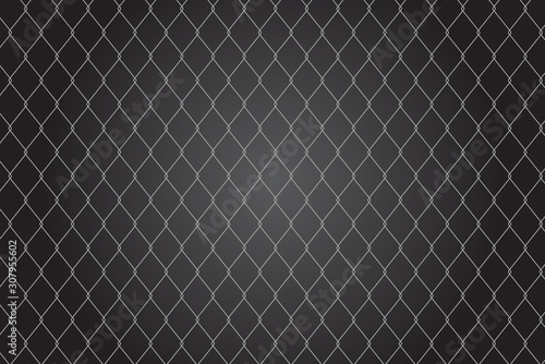 Illustration of mesh grid fence on black gradient background