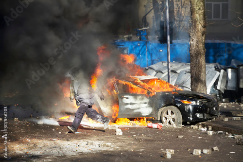 Fights between rebels and police