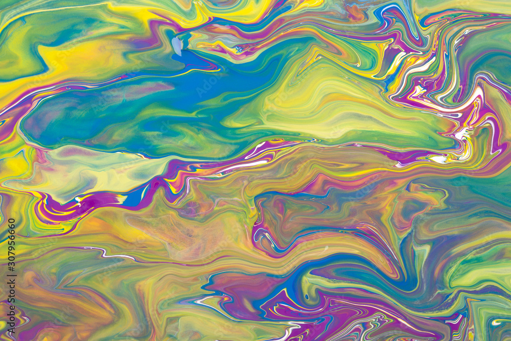 Abstract colorful liquid paint background