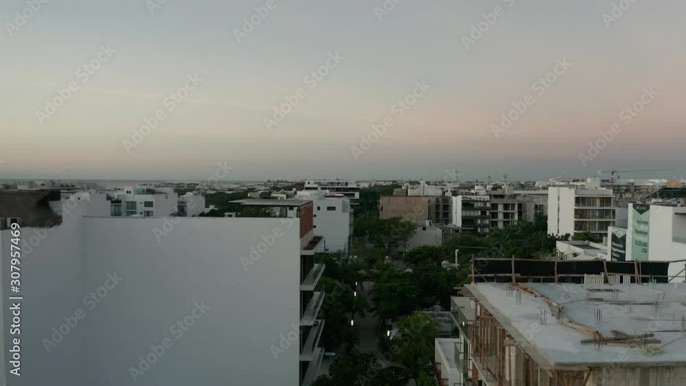 Coming Up from an Unfinished Building to Overlook a Beach Town near Cancun Coming Up from an Unfinished Building to Overlook a Beach Town near Cancun