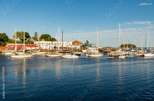 View of the Coastal town of Belfast in Maine