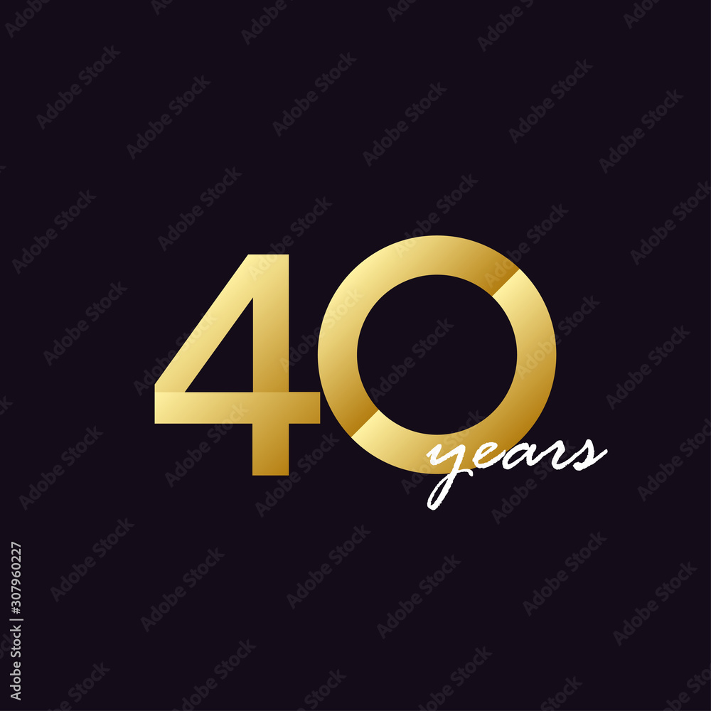 40 Years Anniversary Celebration Gradient Vector Template Design Illustration 40 Years Anniversary Celebration Gradient Vector Template Design Illustration