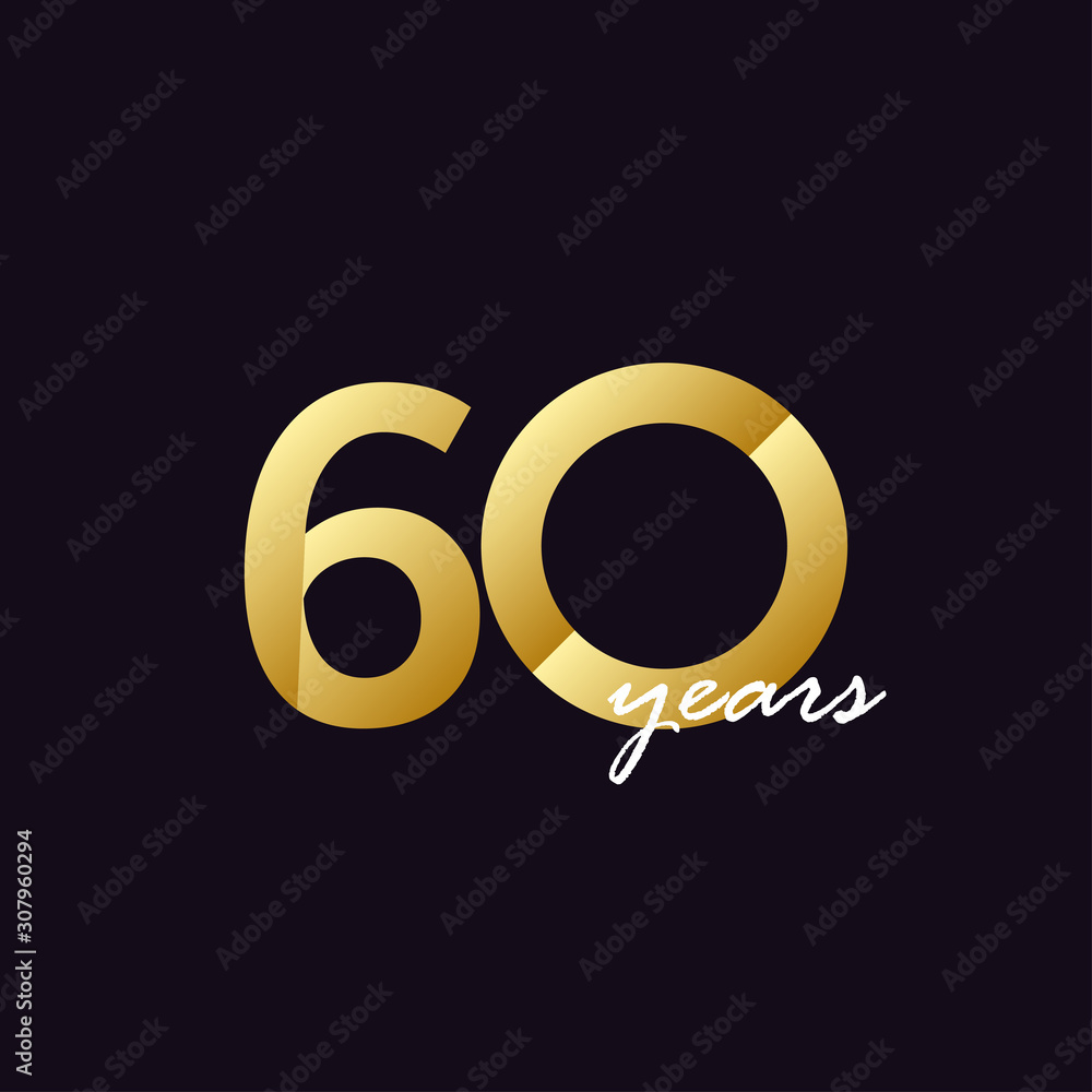 60 Years Anniversary Celebration Gradient Vector Template Design Illustration 60 Years Anniversary Celebration Gradient Vector Template Design Illustration