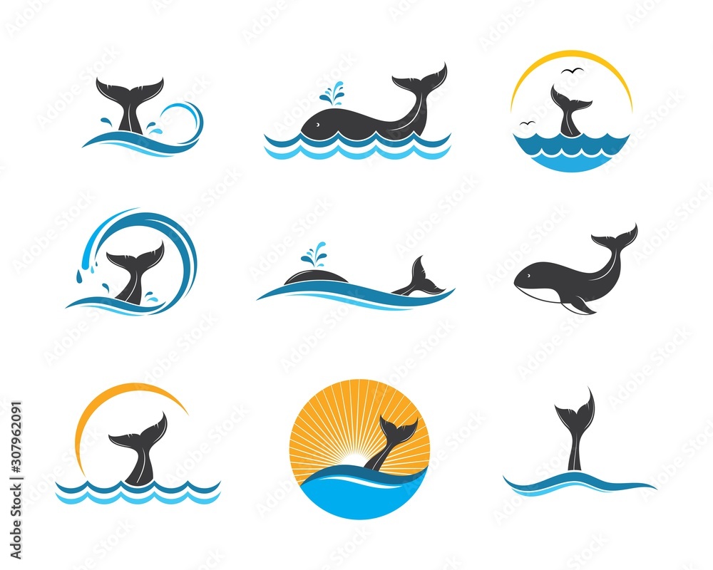 Obraz premium whale tail icon vector illustration design