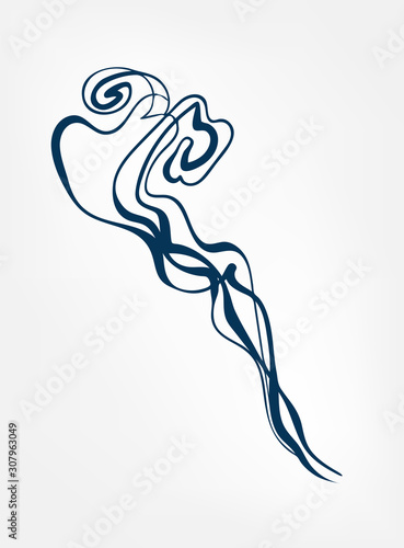 smoke line art sketch outline isolated design element cosmetics vector