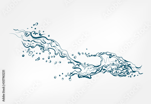 splash vector isolated line water drop