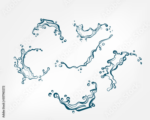 splash vector isolated line water drop
