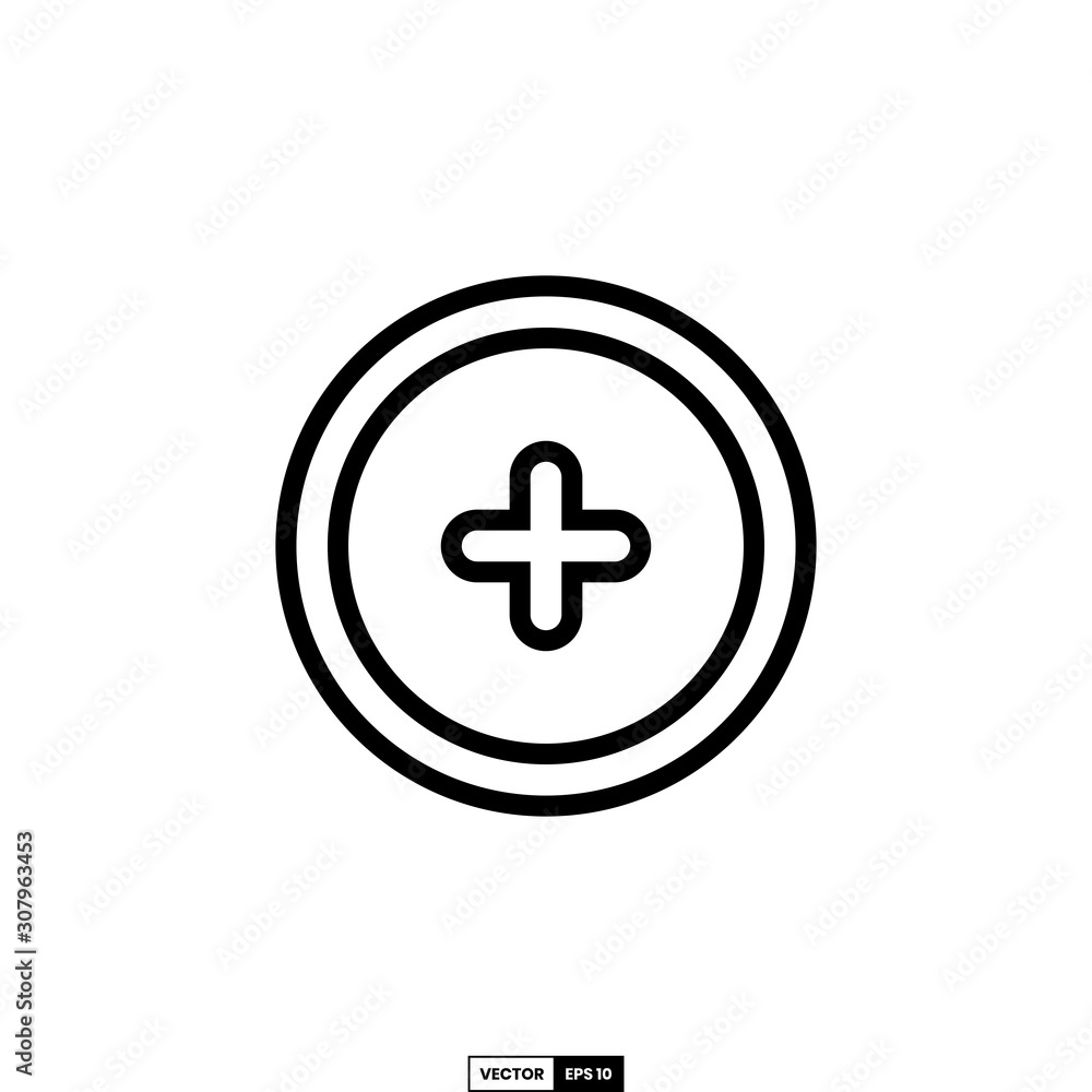 Add button icon, design inspiration vector template for interface and any purpose Add button icon, design inspiration vector template for interface and any purpose