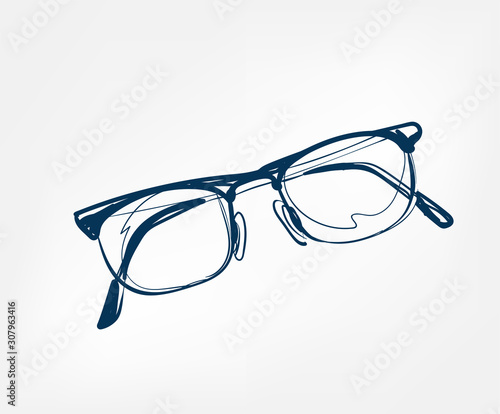 glasses line vector clip art isolated cosmetics
