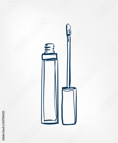 lip gloss line vector clip art isolated cosmetics