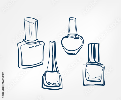 nail polish line vector clip art isolated cosmetics