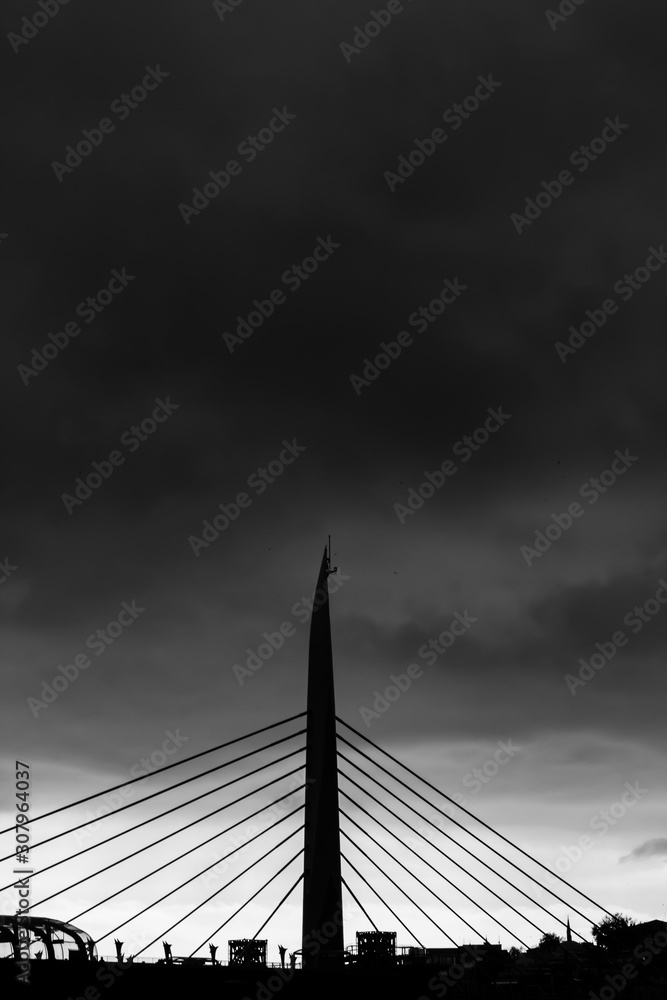 Fototapeta premium skyline of istanbul and modern bridge