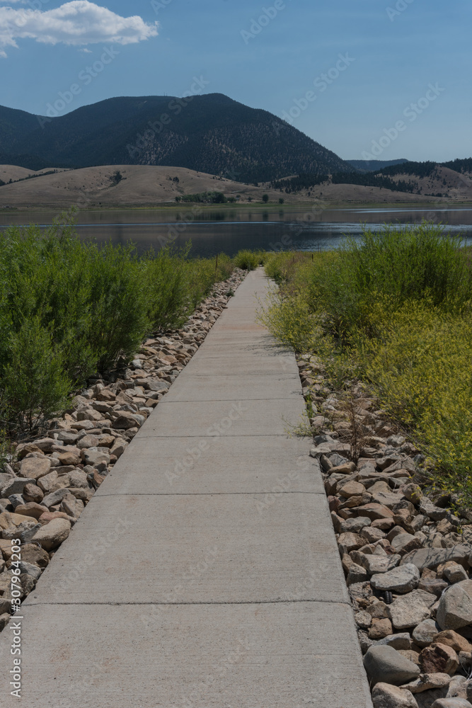A pathway towards Eagle Nest Lake In New Mexico. A pathway towards Eagle Nest Lake In New Mexico.