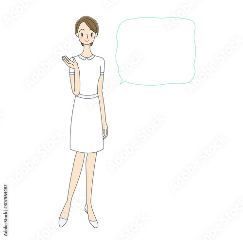 看護師と吹き出しのイラスト