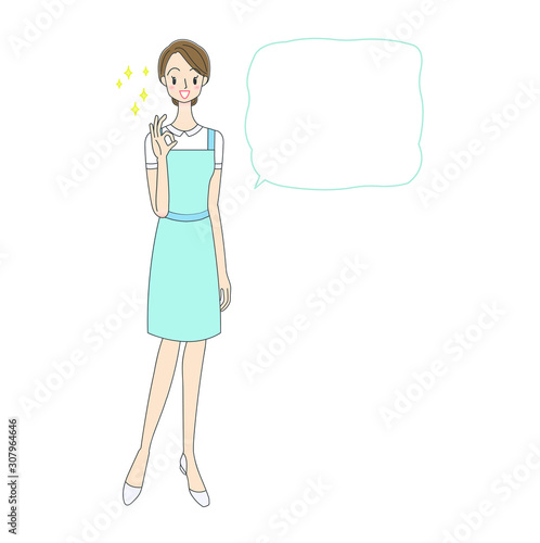 看護師と吹き出しのイラスト