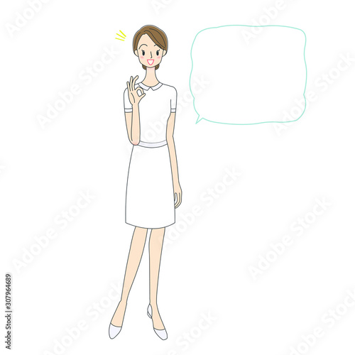 看護師と吹き出しのイラスト