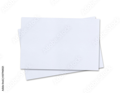 Bank white paper isolated on white background with clipping path.