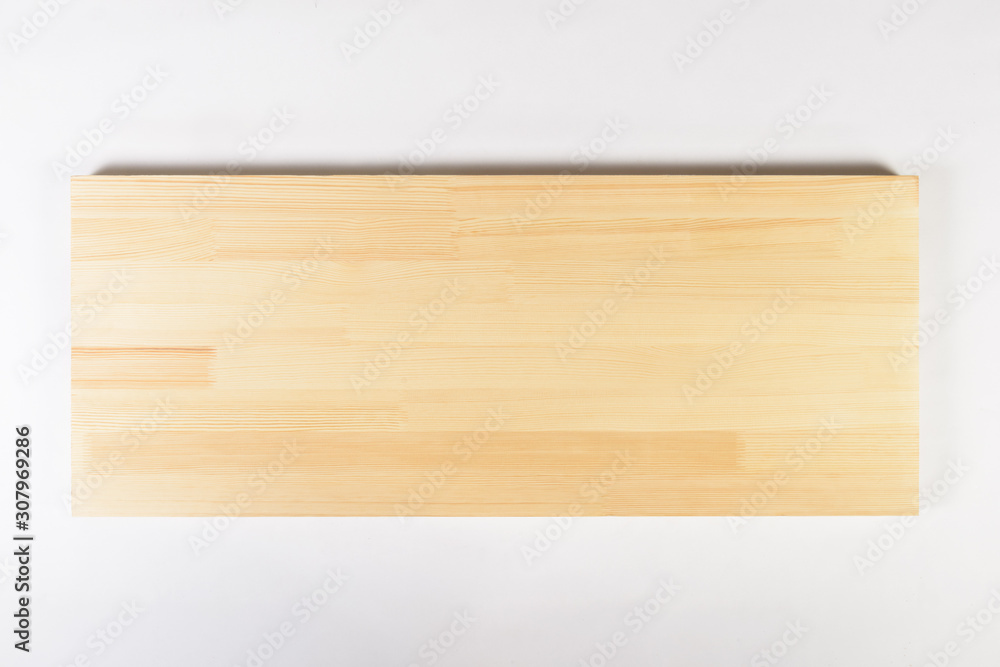 Wood board and timber cut and isolated on white background