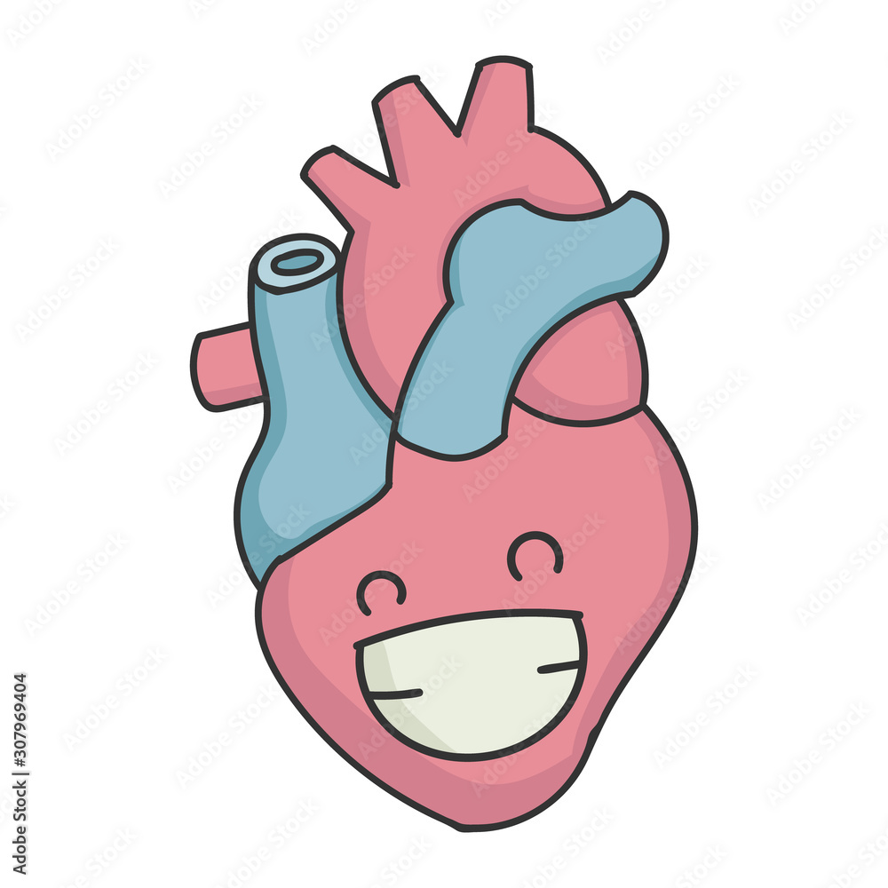 Happy Smiling Cartoon Human Heart Happy Smiling Cartoon Human Heart