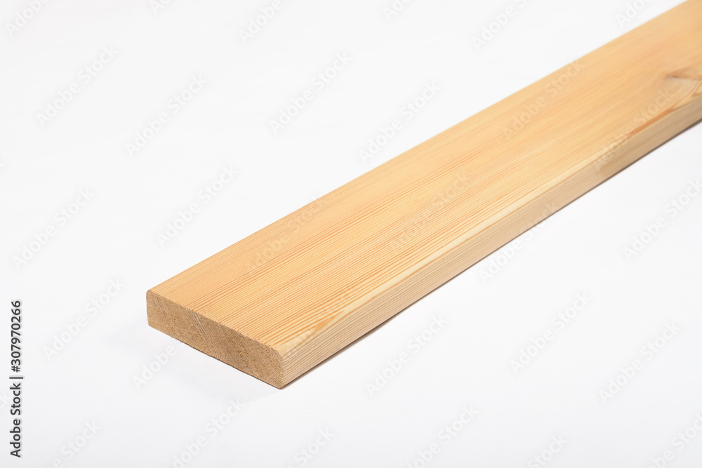 Wood board and timber cut and isolated on white background