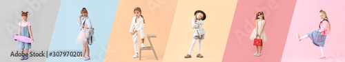 Set of fashionable girls on...