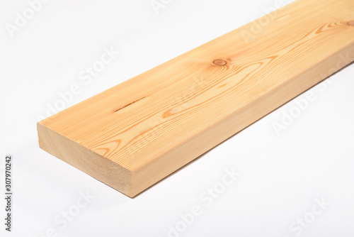 Wood board and timber cut and isolated on white background