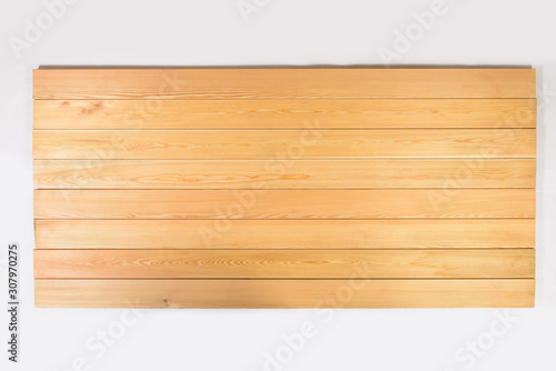 Wood board and timber cut and isolated on white background