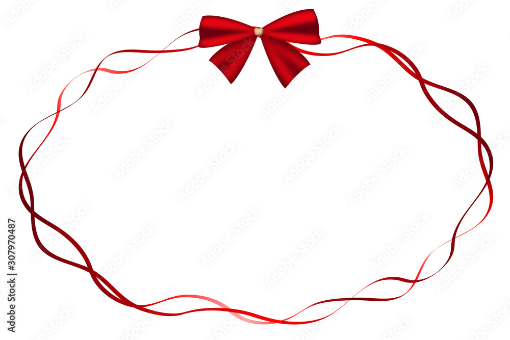 Christmas frame with bow and ribbon Christmas frame with bow and ribbon