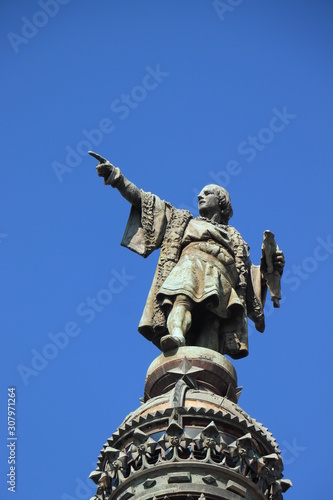 Barcelona, Spain - september 29th, 2019: Christopher Columbus monument