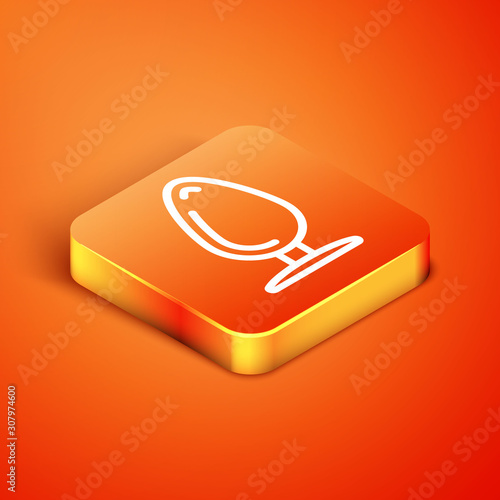 Isometric Anal plug icon isolated on orange background. Butt plug sign. Fetish accessory. Sex toy for men and woman.  Vector Illustration