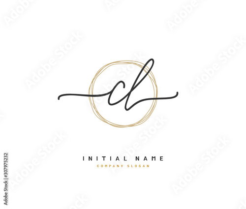 C L CL Beauty vector initial logo, handwriting logo of initial signature, wedding, fashion, jewerly, boutique, floral and botanical with creative template for any company or business.