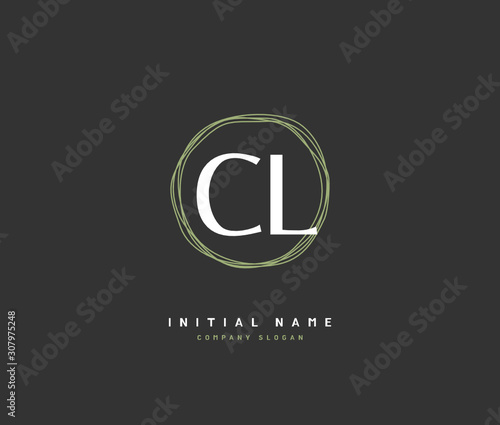 C L CL Beauty vector initial logo, handwriting logo of initial signature, wedding, fashion, jewerly, boutique, floral and botanical with creative template for any company or business.