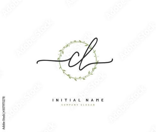C L CL Beauty vector initial logo, handwriting logo of initial signature, wedding, fashion, jewerly, boutique, floral and botanical with creative template for any company or business.