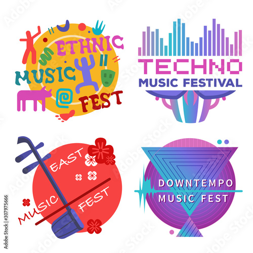 Music festivals emblem invitation